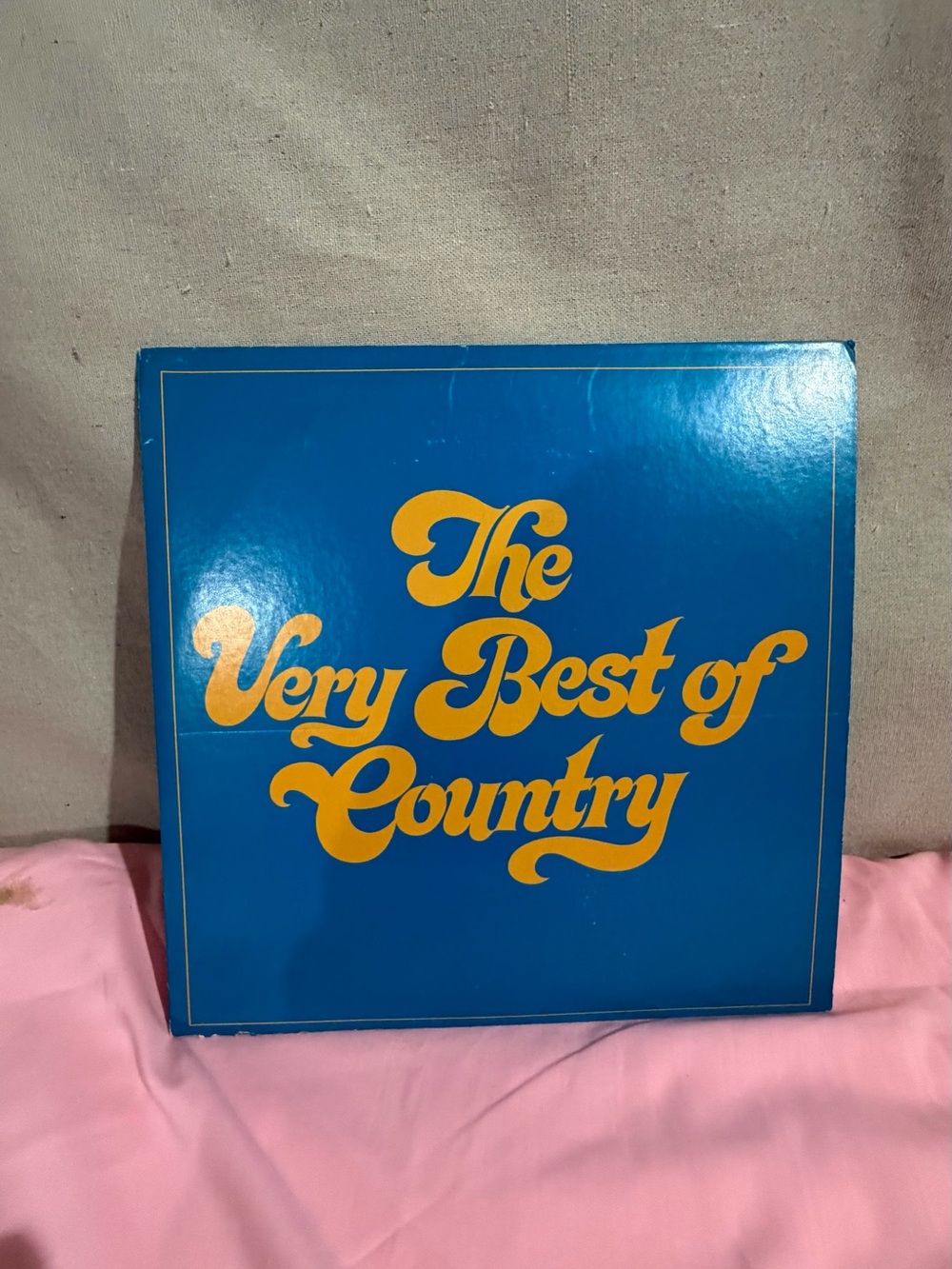 The Very Best of Country Wall Art - 2 vinyl album records Blue and Yellow